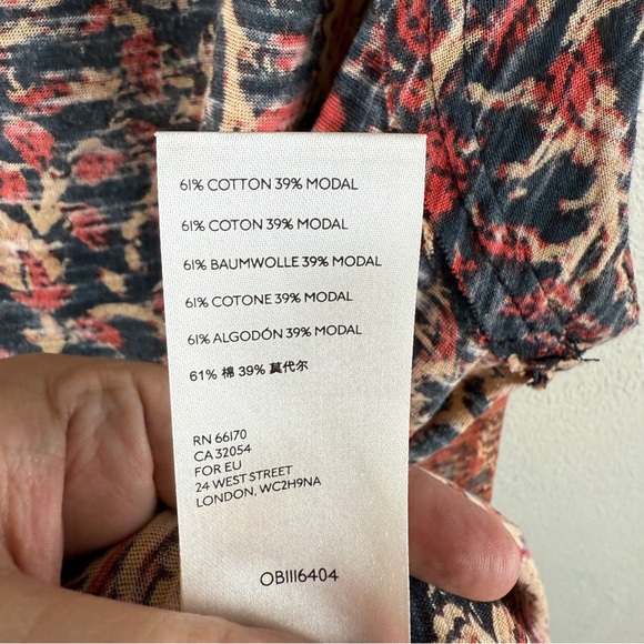 Free People High Tide Dual Print High/Low T shirt size Large - Picture 10 of 10